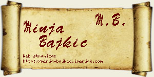 Minja Bajkić vizit kartica